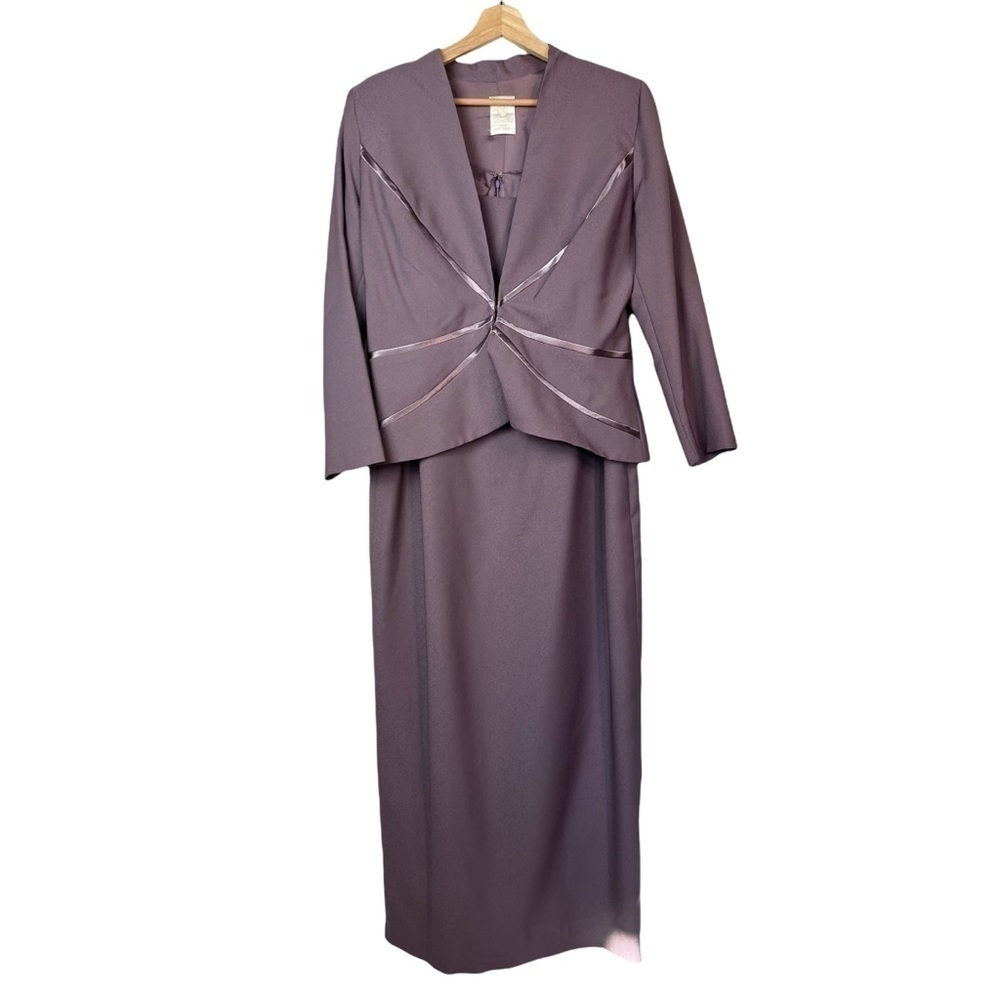 Watters and Watters Purple Mother of‎ the Bride Purple Maxi Dress Suit 14